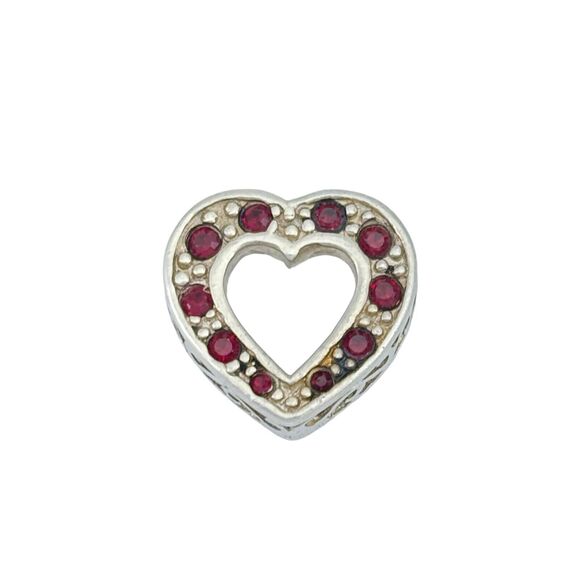 Vintage Sterling Silver 925 Crystal Heart Pendant - Picture 2 of 7